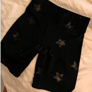 Terez Black Bike Shorts with Foil Stars!